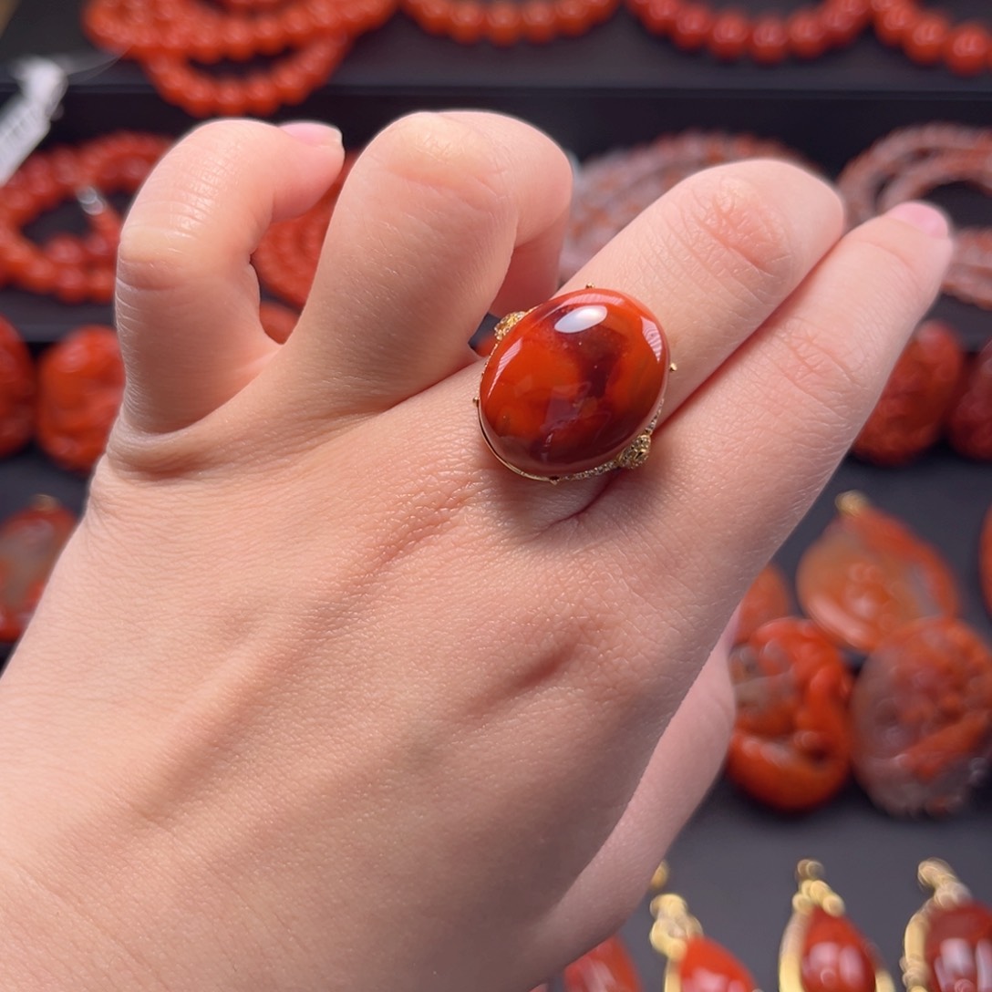 南红玛瑙南红银S925镶嵌