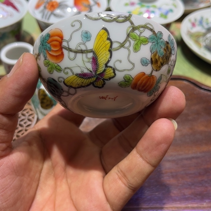  纯手绘精品盖碗杯