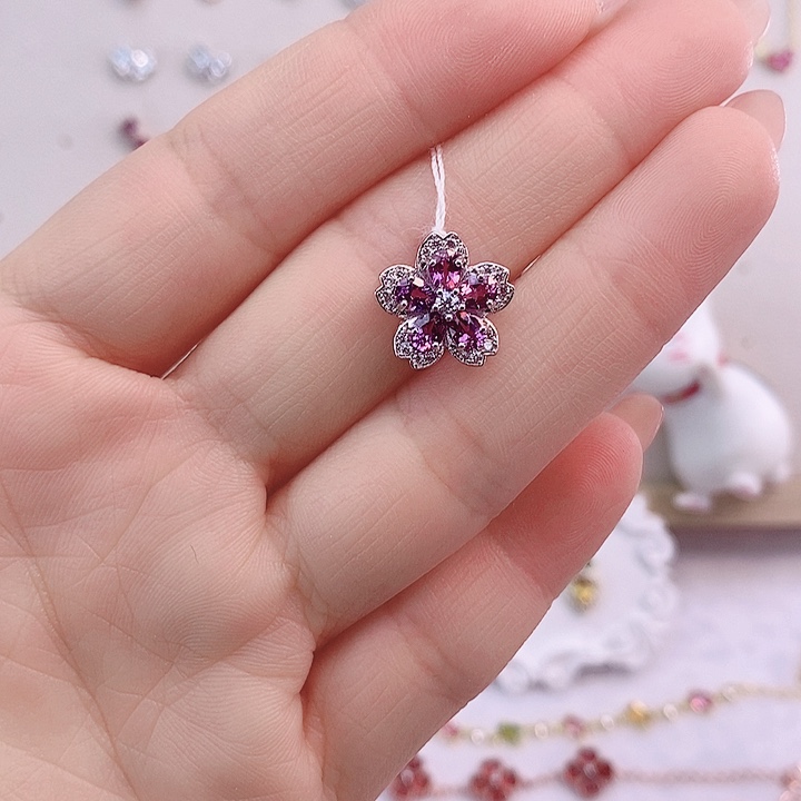 石榴石颈饰银S925镶嵌