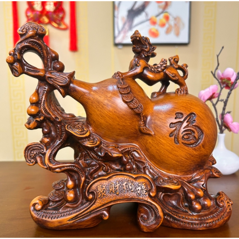 （聚财纳福）葫芦中式家居客厅开业送礼装饰摆件LXR（10*10cm）