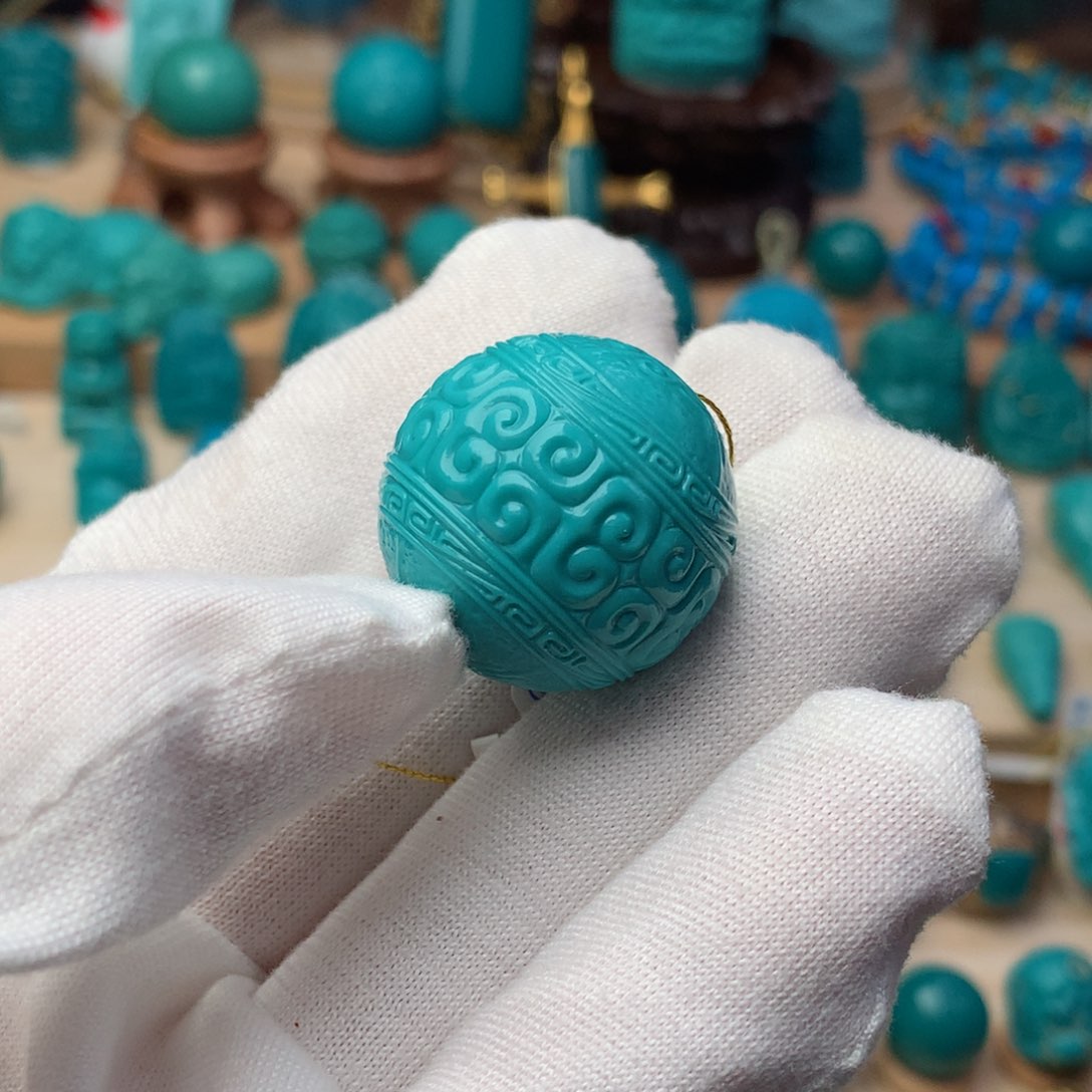 绿松石珠宝奇石未镶嵌雷*青