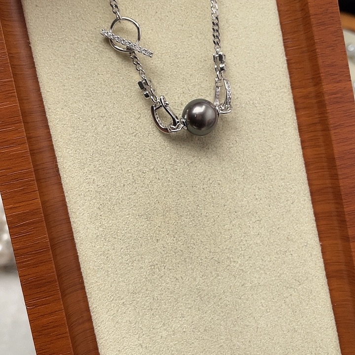 海水珍珠银S925镶嵌颈饰