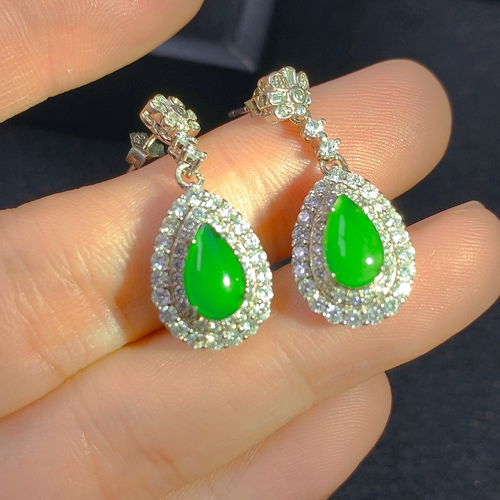 颈饰银S925镶嵌翡翠