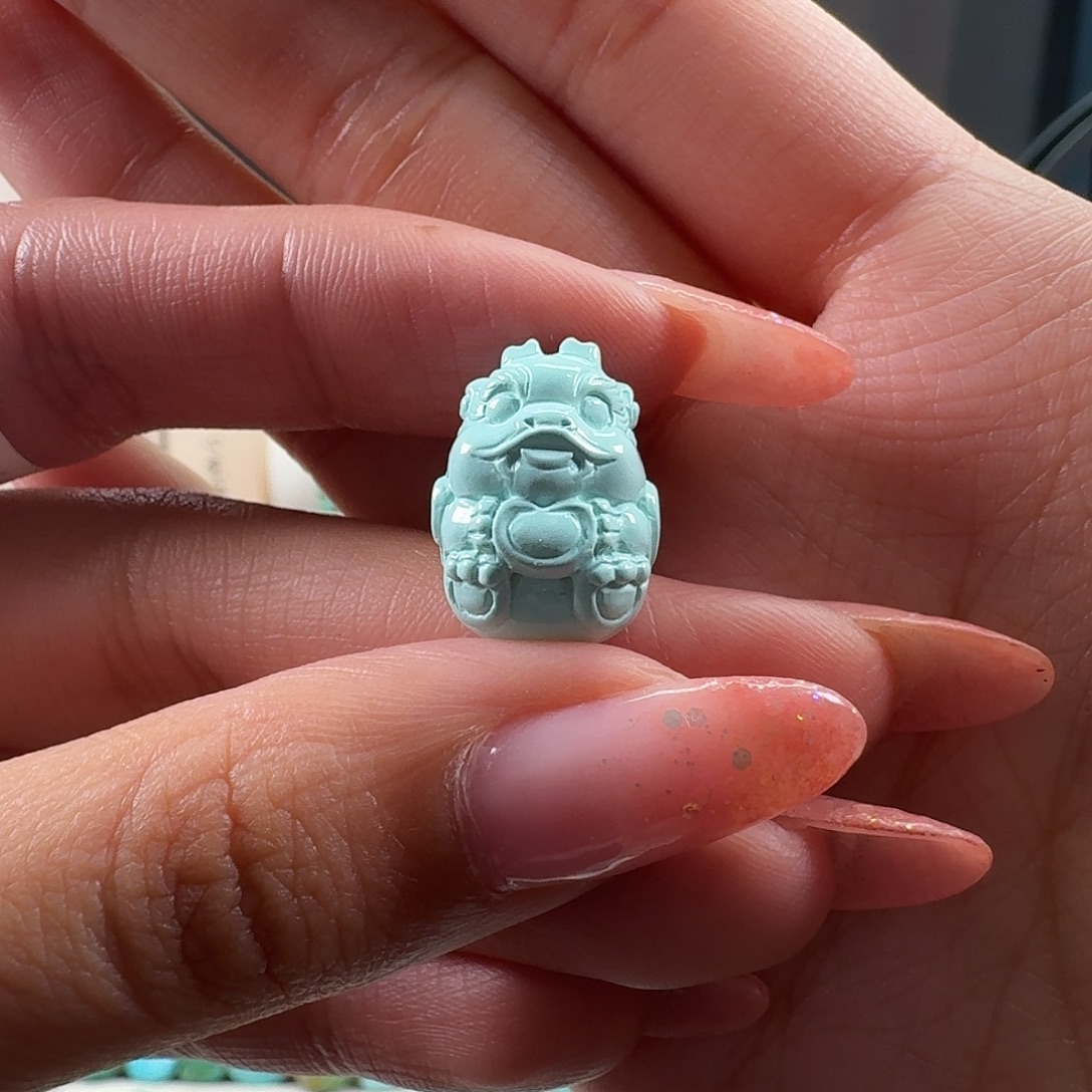 绿松石未镶嵌吊坠(不含链)小龙