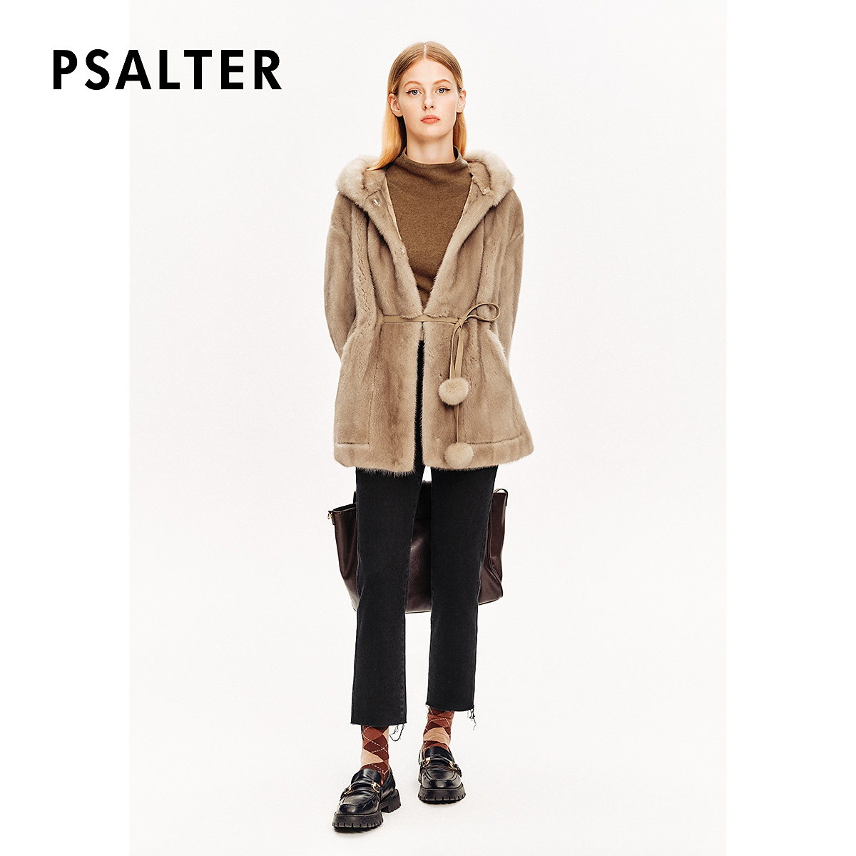 【整貂】PSALTER诗篇剪绒高低毛系带水貂毛外套皮草冬款