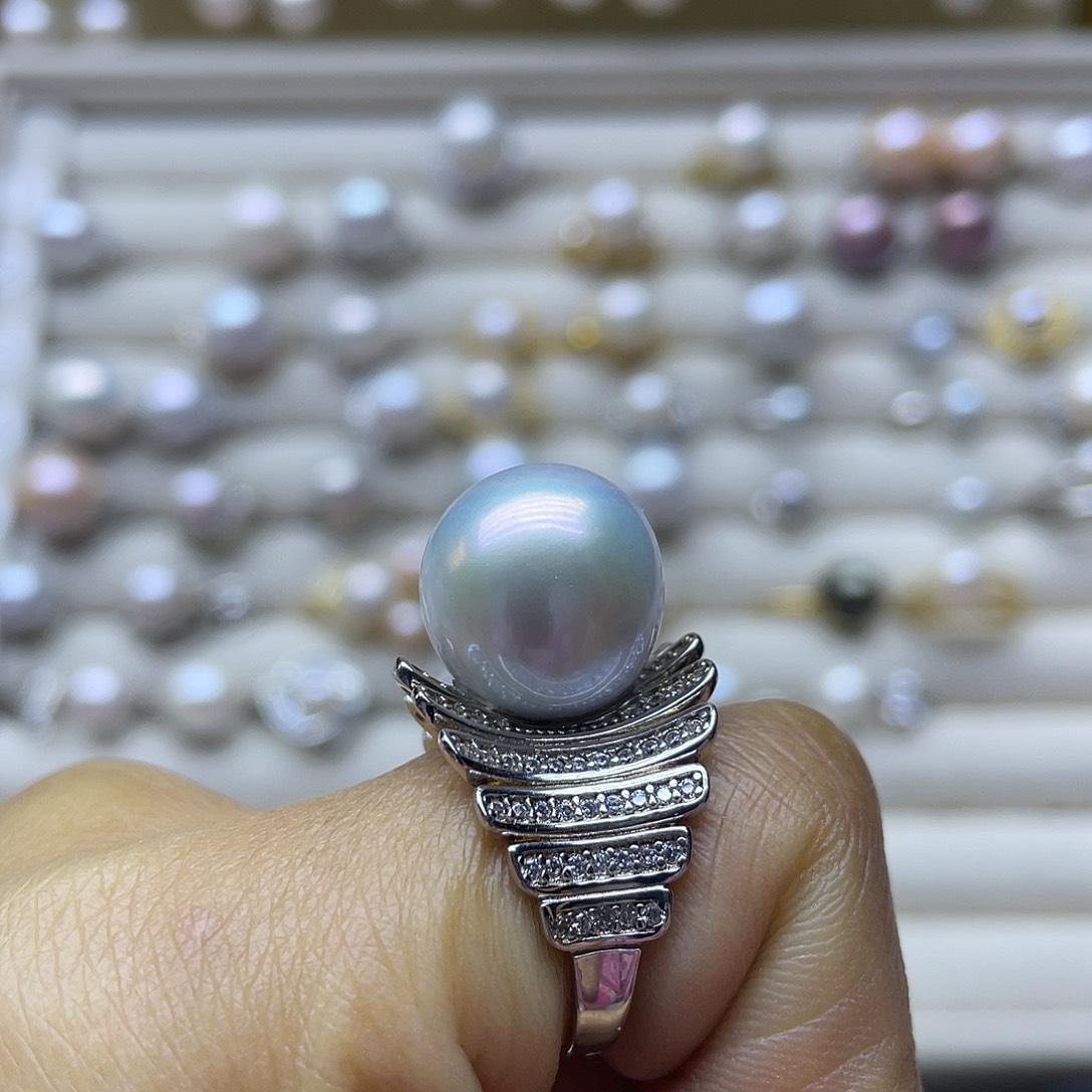 淡水珍珠戒指银S925镶嵌