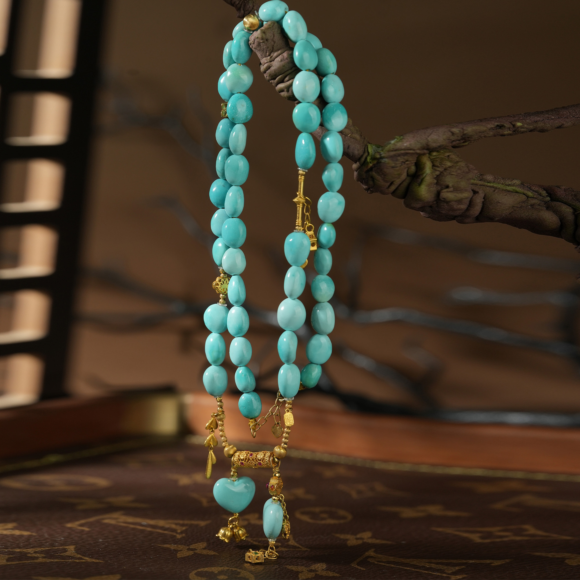 【东方灵玉精选好物】天然原矿绿松石高瓷精品气质18K金设计款项链