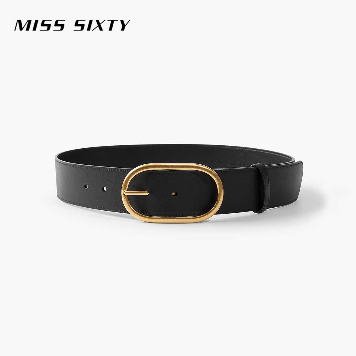 Miss Sixty2025秋季新款腰带女牛皮革简约高级百搭复古椭圆扣皮带