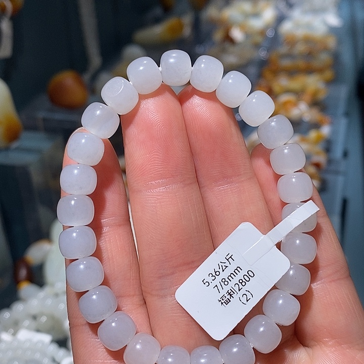 和田玉未镶嵌颈饰和田玉老型串7/8mm