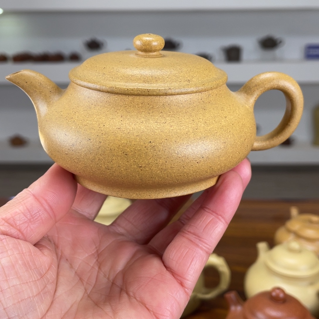 紫砂茶壶黄金段手磨料全手工明炉150cc