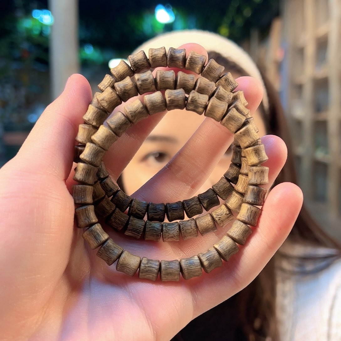 沉香手串黄棋树心油竹节珠单圈多样性发货一条