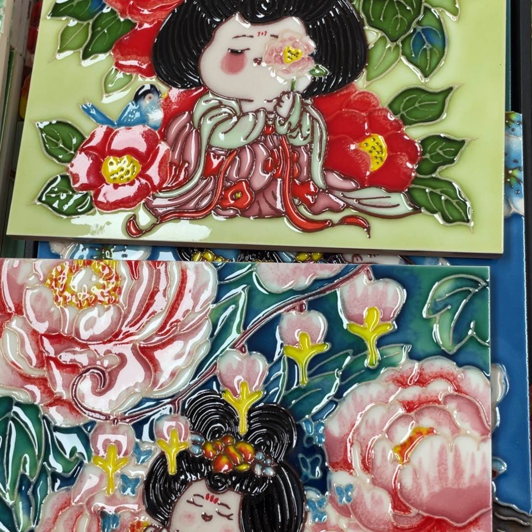 陶瓷手绘瓷板画，默认微瑕