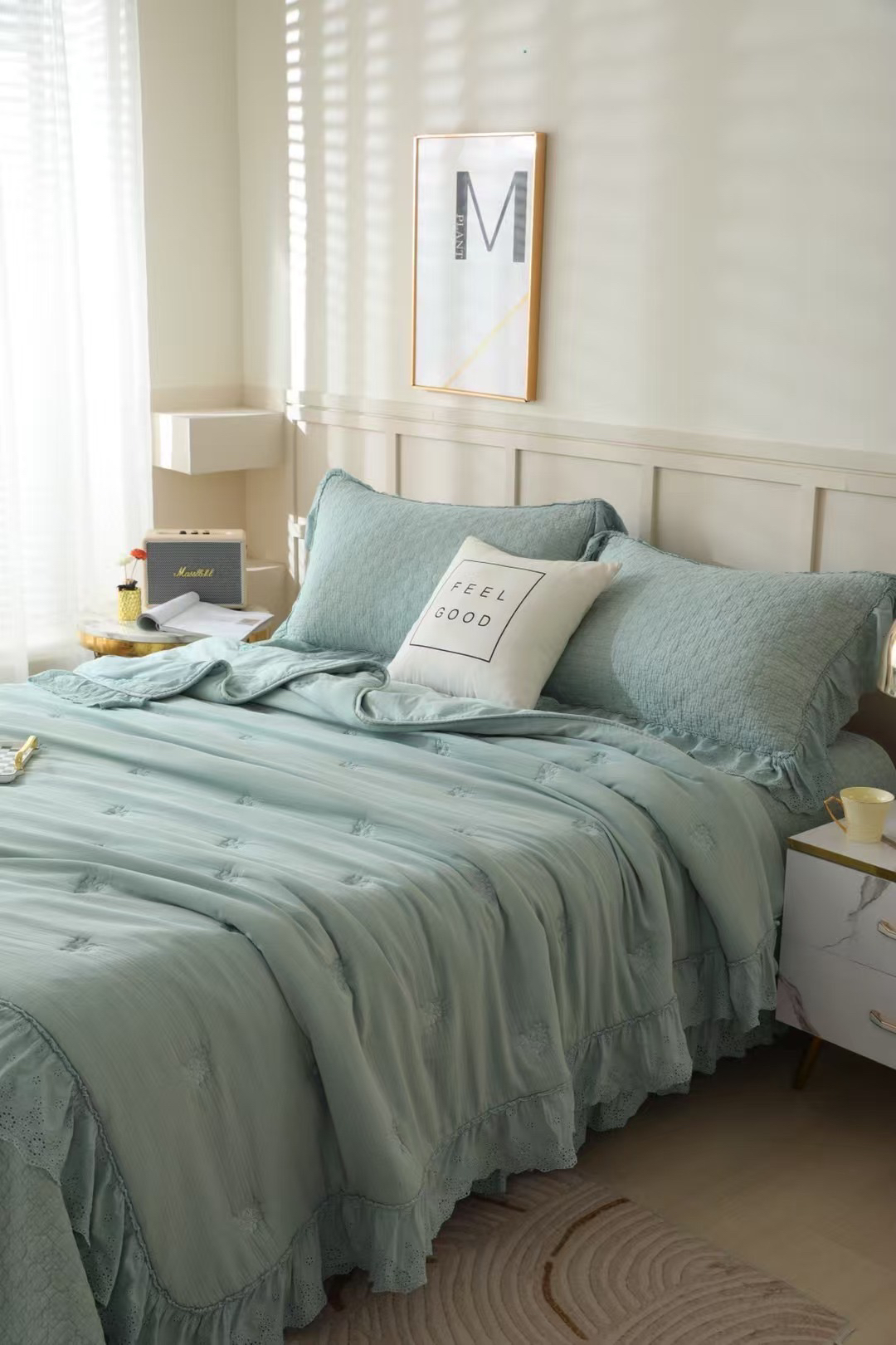 韩国120支酵素砂洗床盖四件套