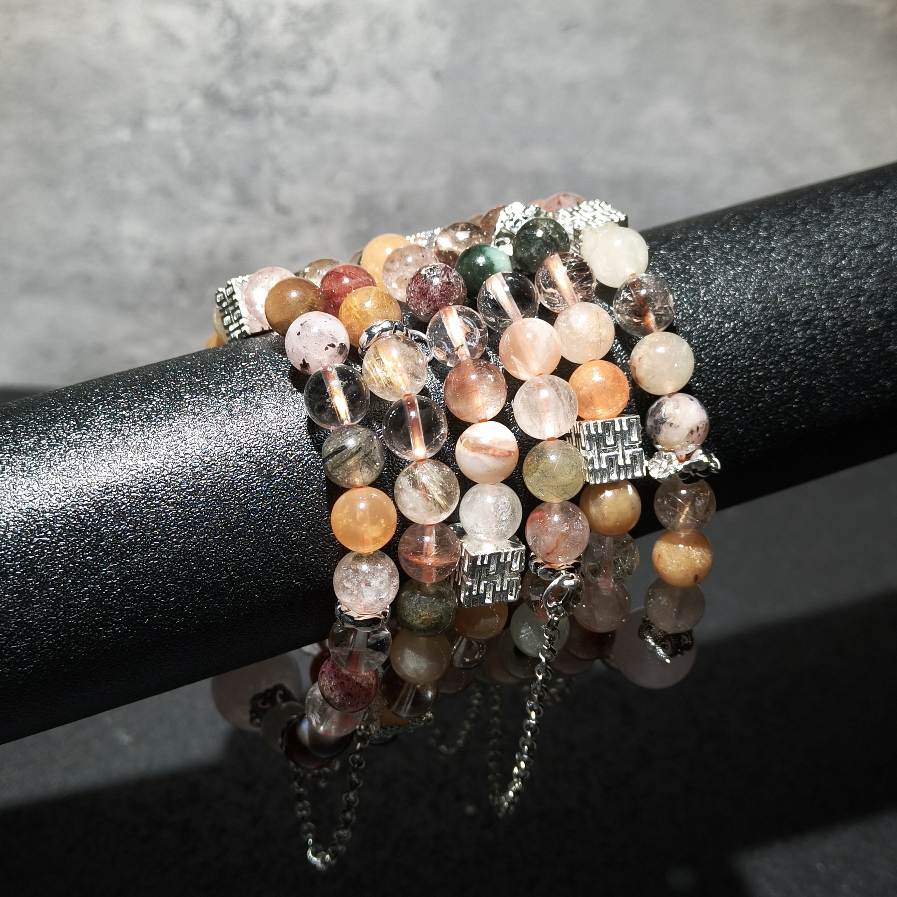 【黑胖珠宝】H0600 天然水晶多宝手链 多样性发其一 