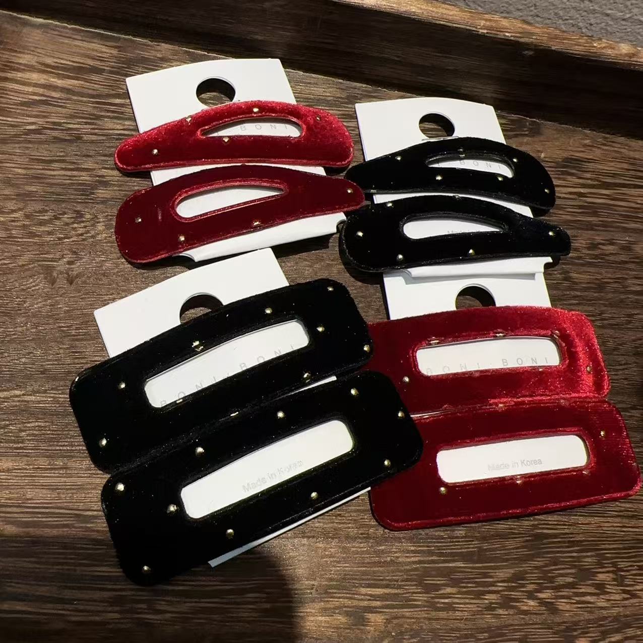 韩国丝绒对夹发夹Y9071一对