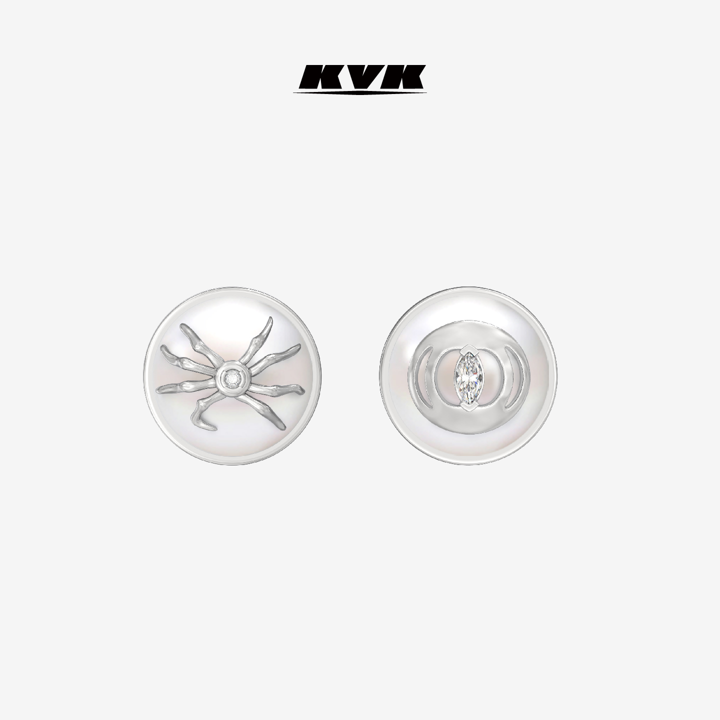 铜合金耳饰 KVK Throwback:Arachné经典回溯系列经典标识珍珠耳环