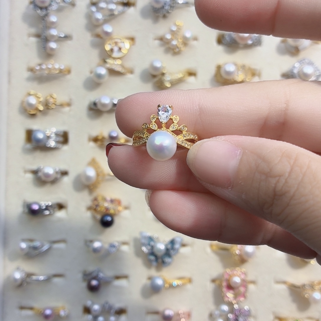 淡水珍珠合金耳饰