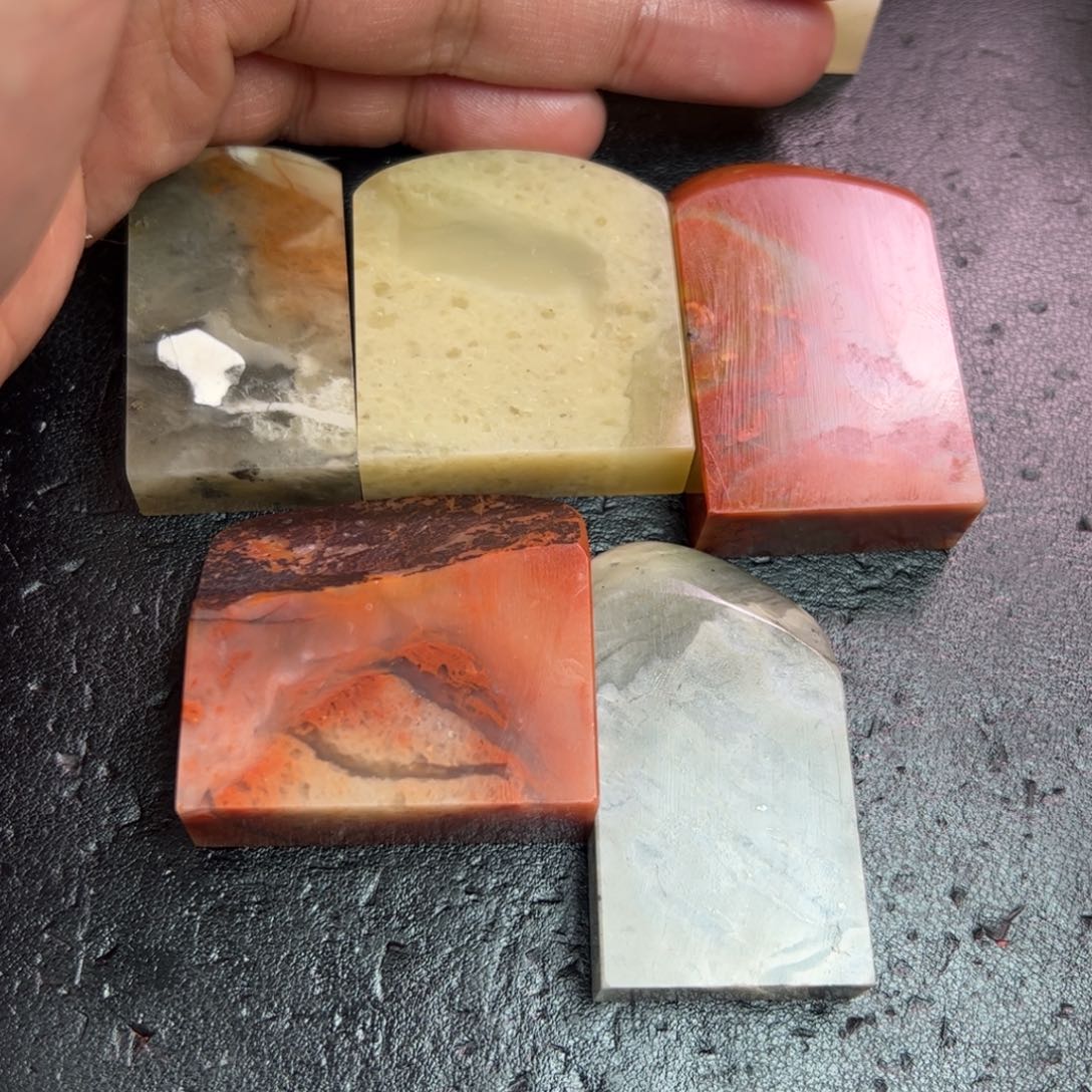 老挝石印石5个扁章