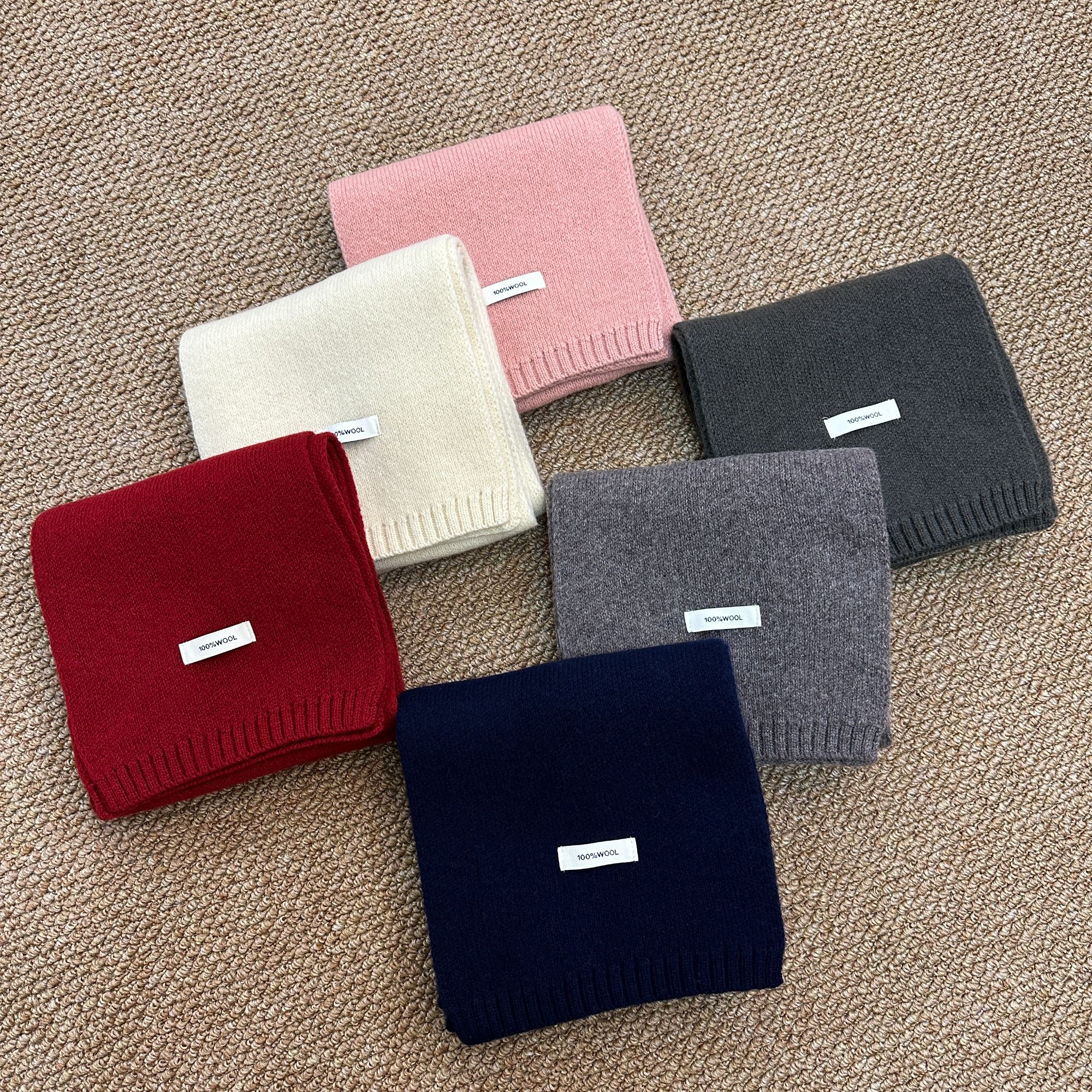 韩系柔软保暖时尚纯色厚款围巾百搭