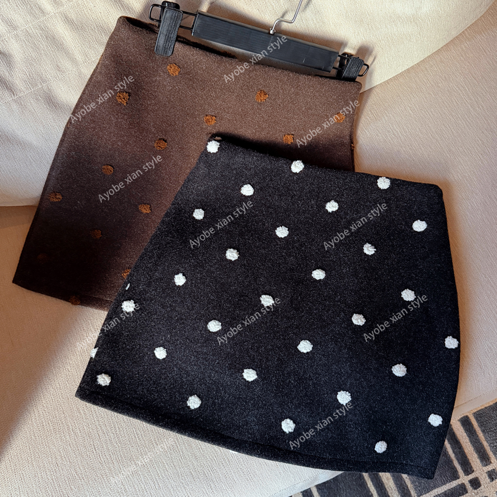 【AYOBE】小贤  韩系纯欲减龄波点显瘦遮胯百搭A字裙