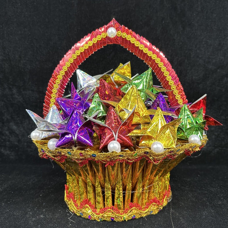 012石榴花篮手工折纸材料包附带教程家居装饰摆件礼品手工艺品