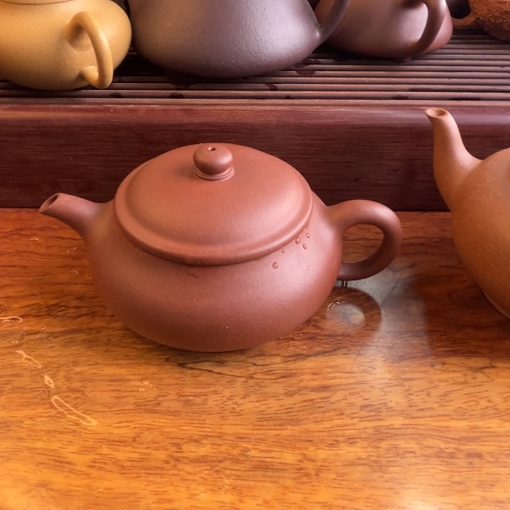 茶壶紫砂底槽青精工明炉150cc