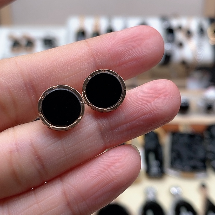 【闪购商品】翡翠耳饰18K金镶嵌墨翠