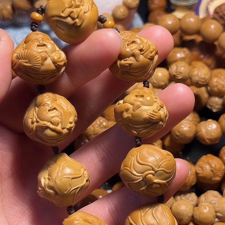 橄榄核手串/手链荷叶财神