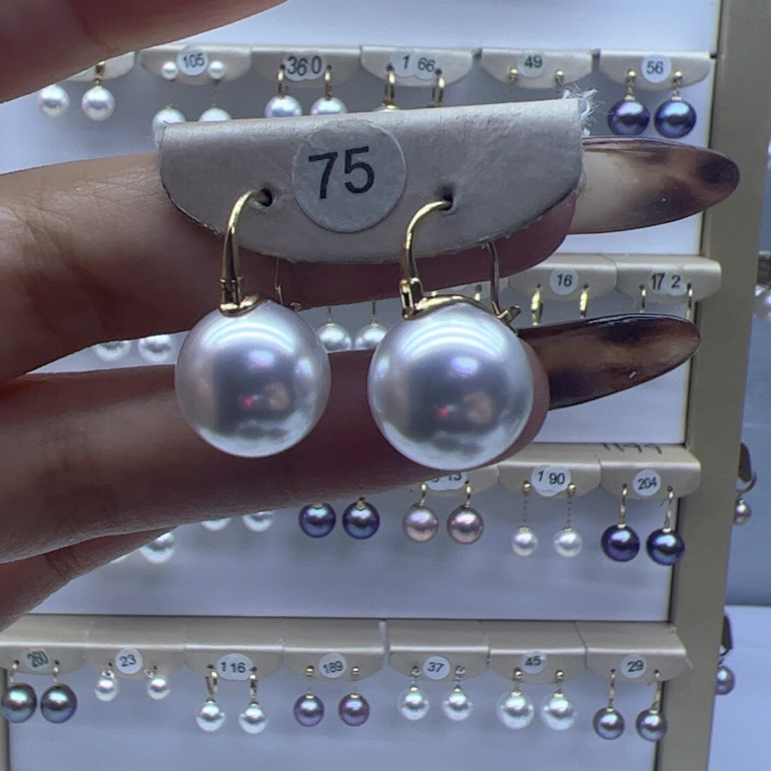 淡水珍珠耳饰18K金镶嵌