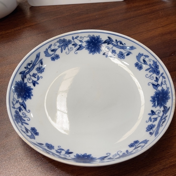 醴陵釉下青花深盘18cm