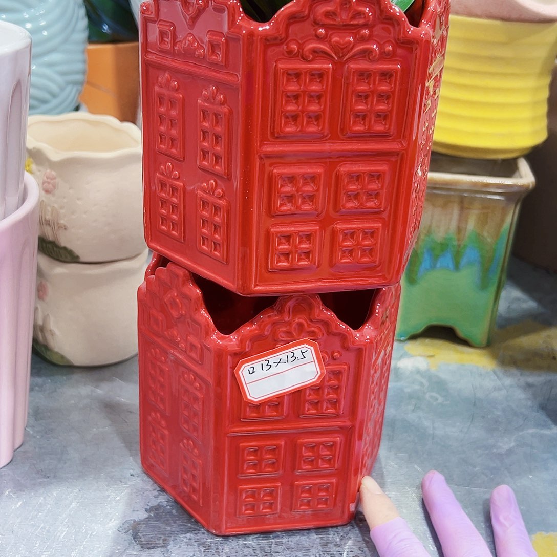 有孔外贸尾单陶瓷花盆凑单10米包邮