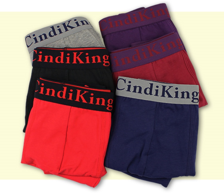莘迪金K136纯棉男士印英文字宽边平角内裤时尚舒适弹力青年男内裤