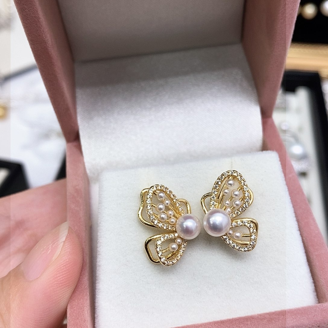 淡水珍珠耳饰合金