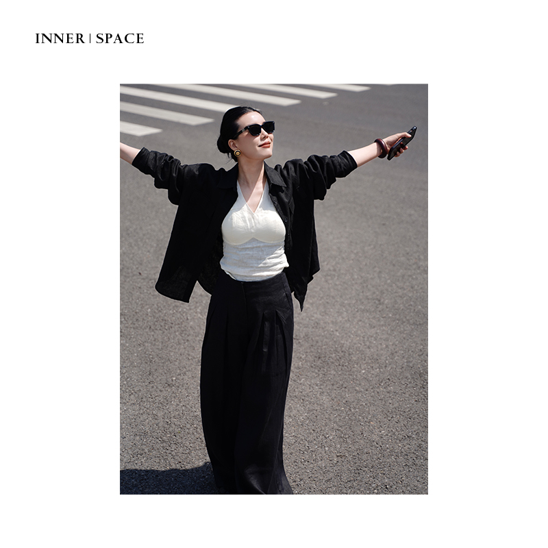 INNER｜SPACE老钱时装夏日直筒麻裤GLS0052