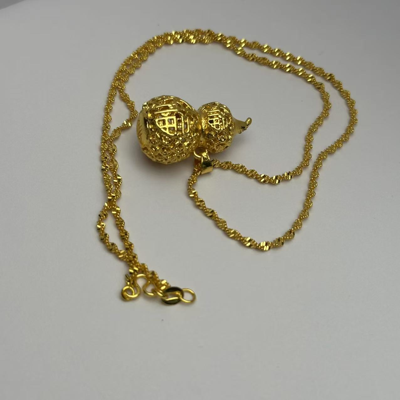 铜合金项链 金葫芦项链(无礼盒）K009