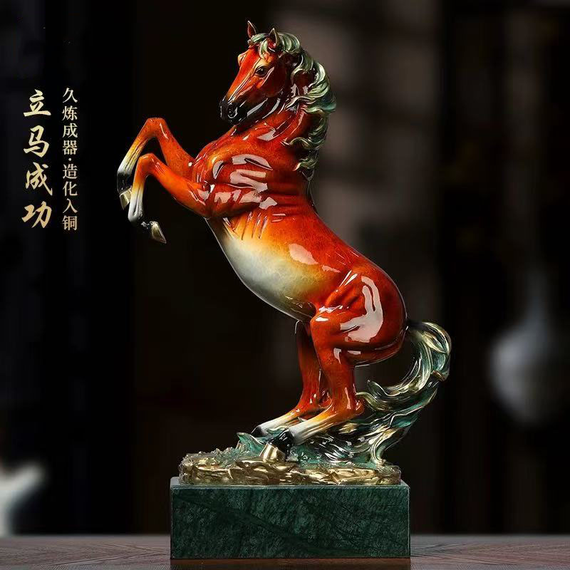 全铜汗血宝马摆件家居办公室客厅桌面装饰品马到成功乔迁开业礼品