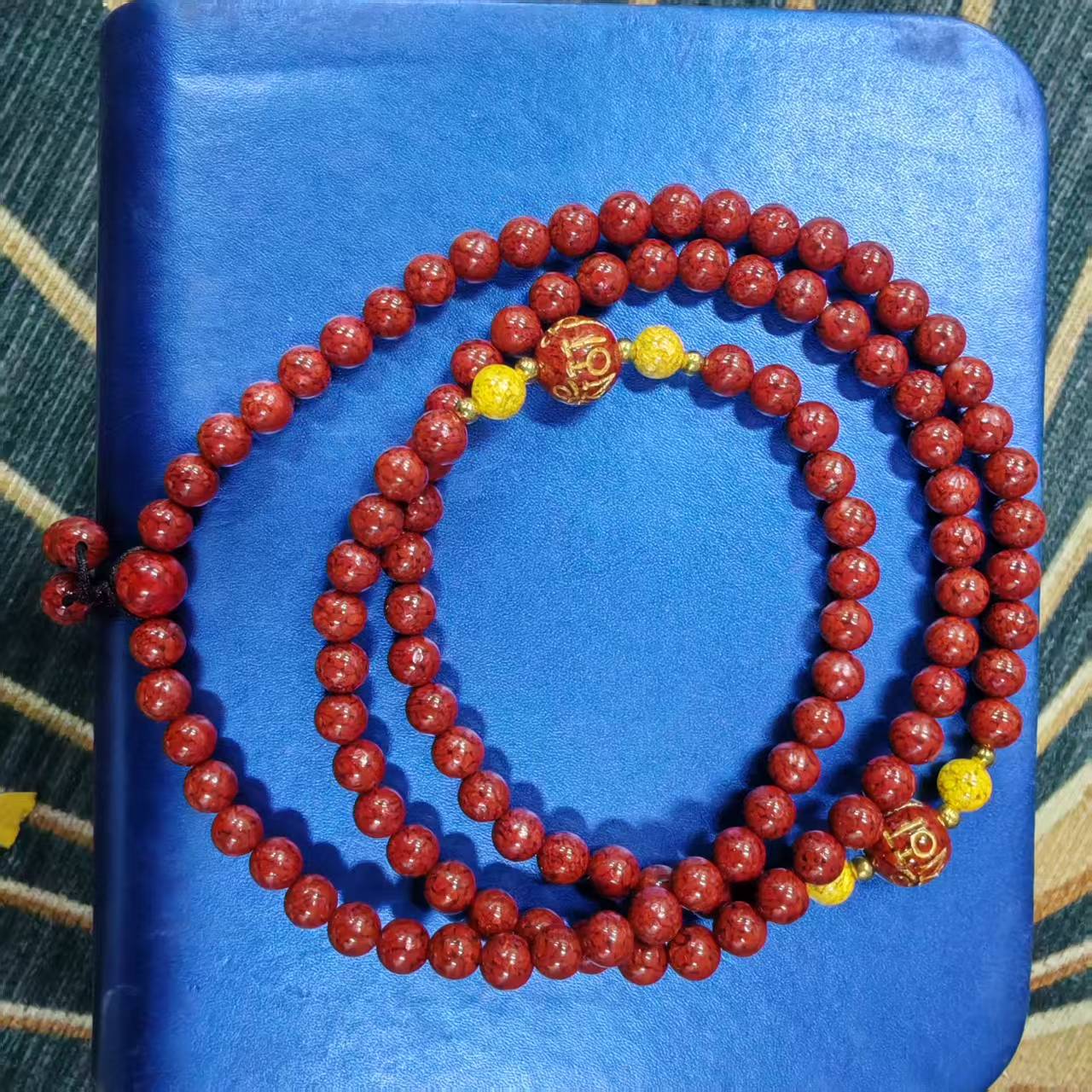 含辰砂工艺品N017-经典晶体卡6多圈手串