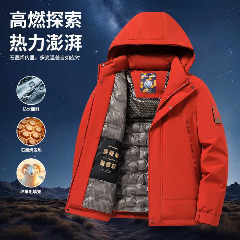 【极寒防泼水气绒服】棉服男女新款冬季加厚保暖户外石墨烯棉衣外套