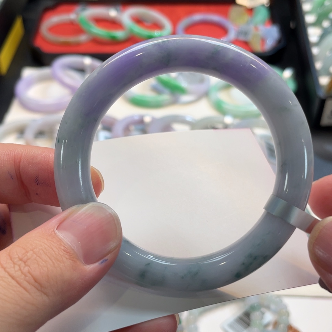 翡翠未镶嵌手镯114号 55圆条