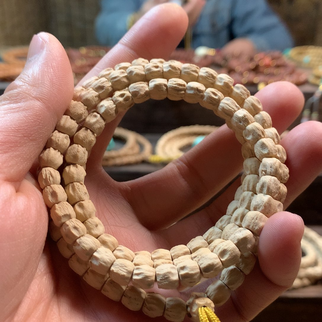 柏香籽/百香籽吊坠波*安粉皮方块深坑鬼