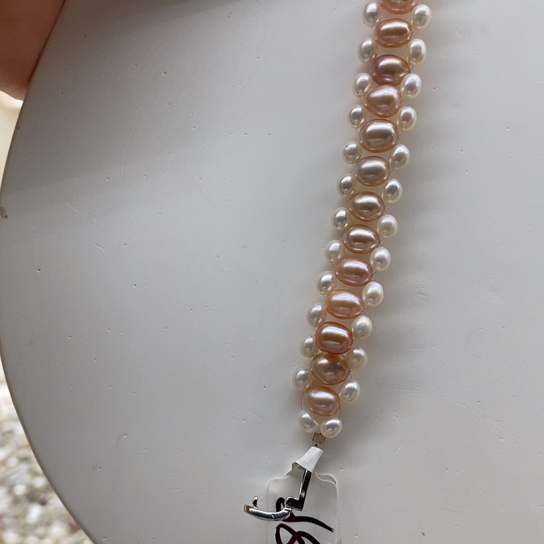 淡水珍珠手绳银S925镶嵌