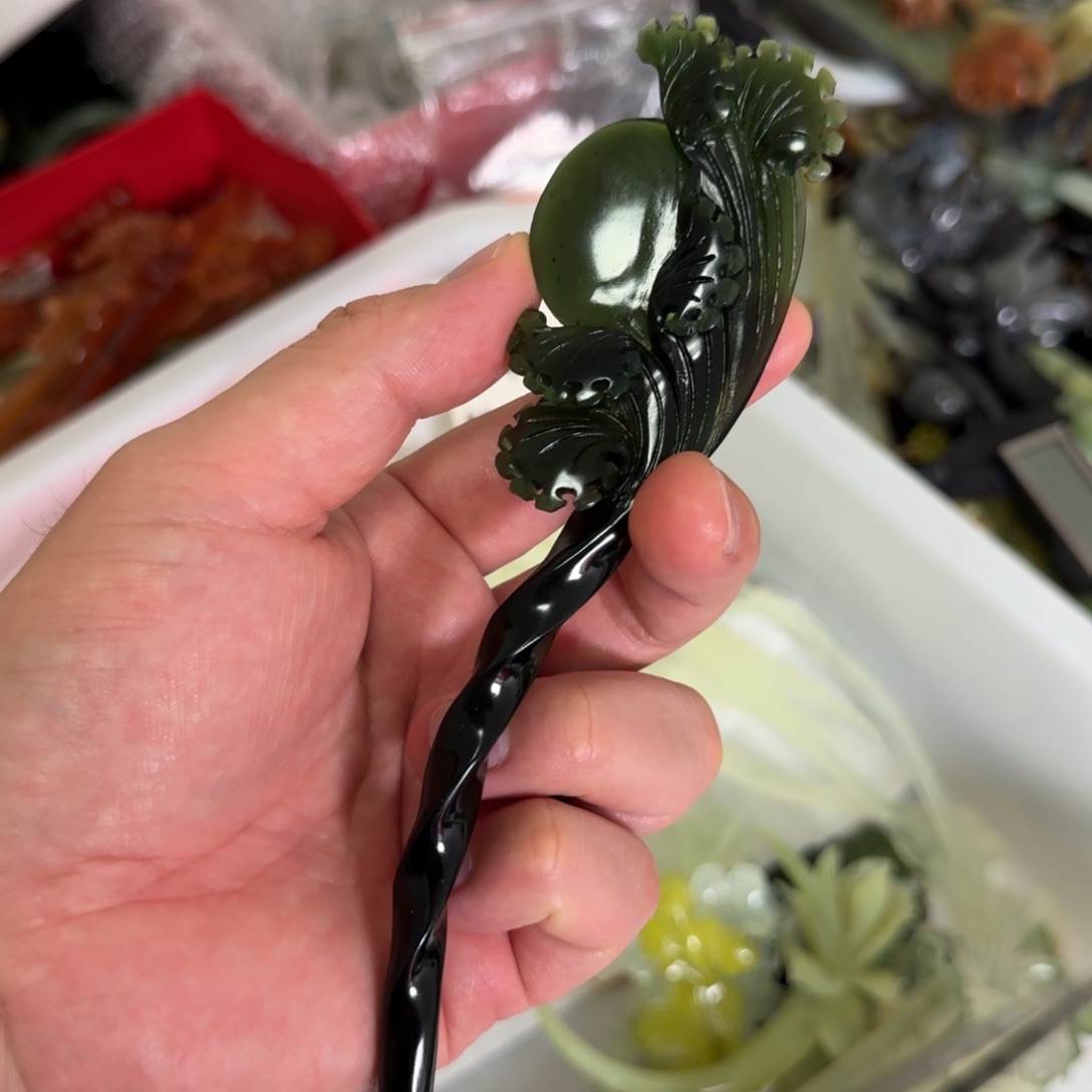 岫玉发饰未镶嵌明君玉簪贼拉好看