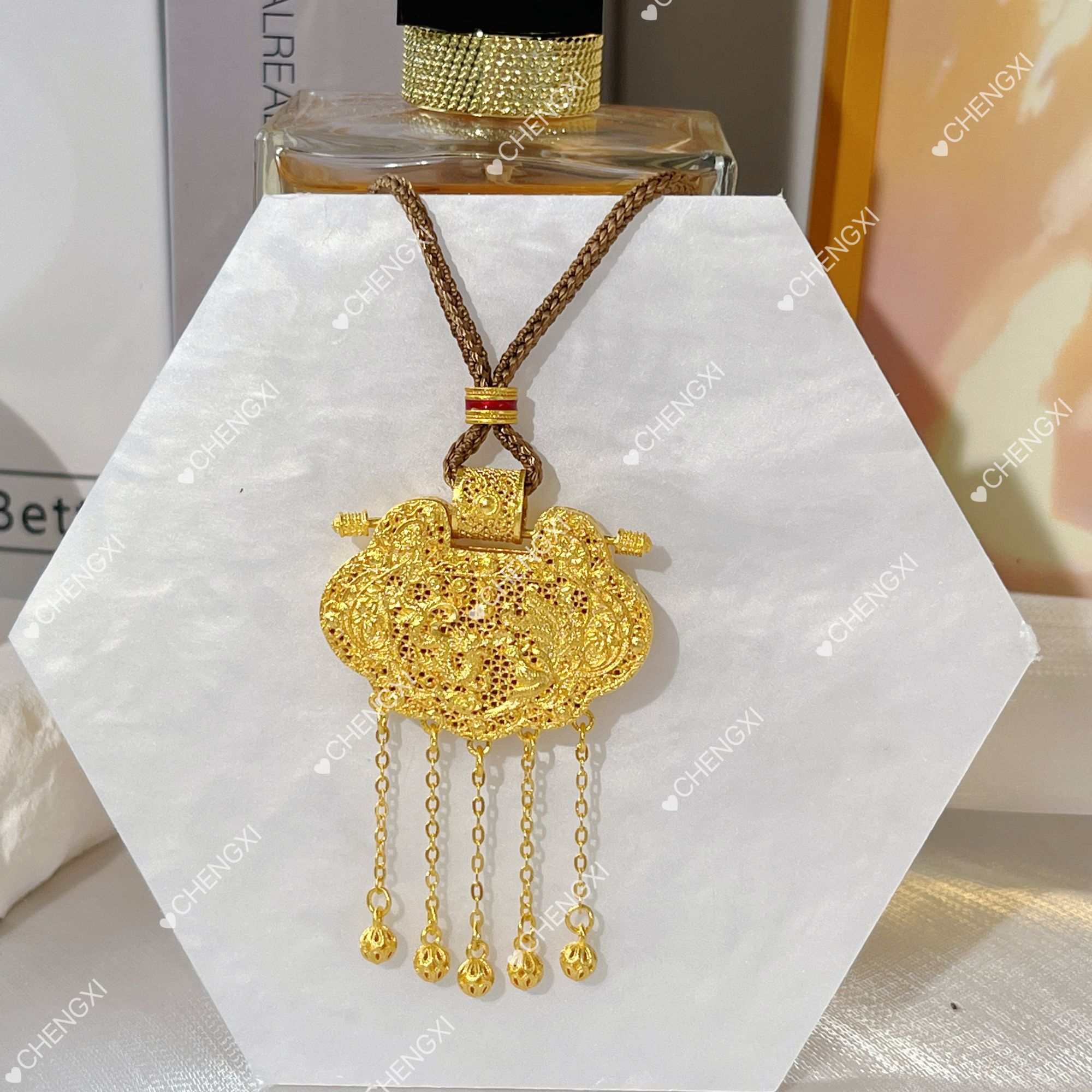 坠链均足银 足银镀金【天子门生吊坠】状元及第国风国潮编绳百搭