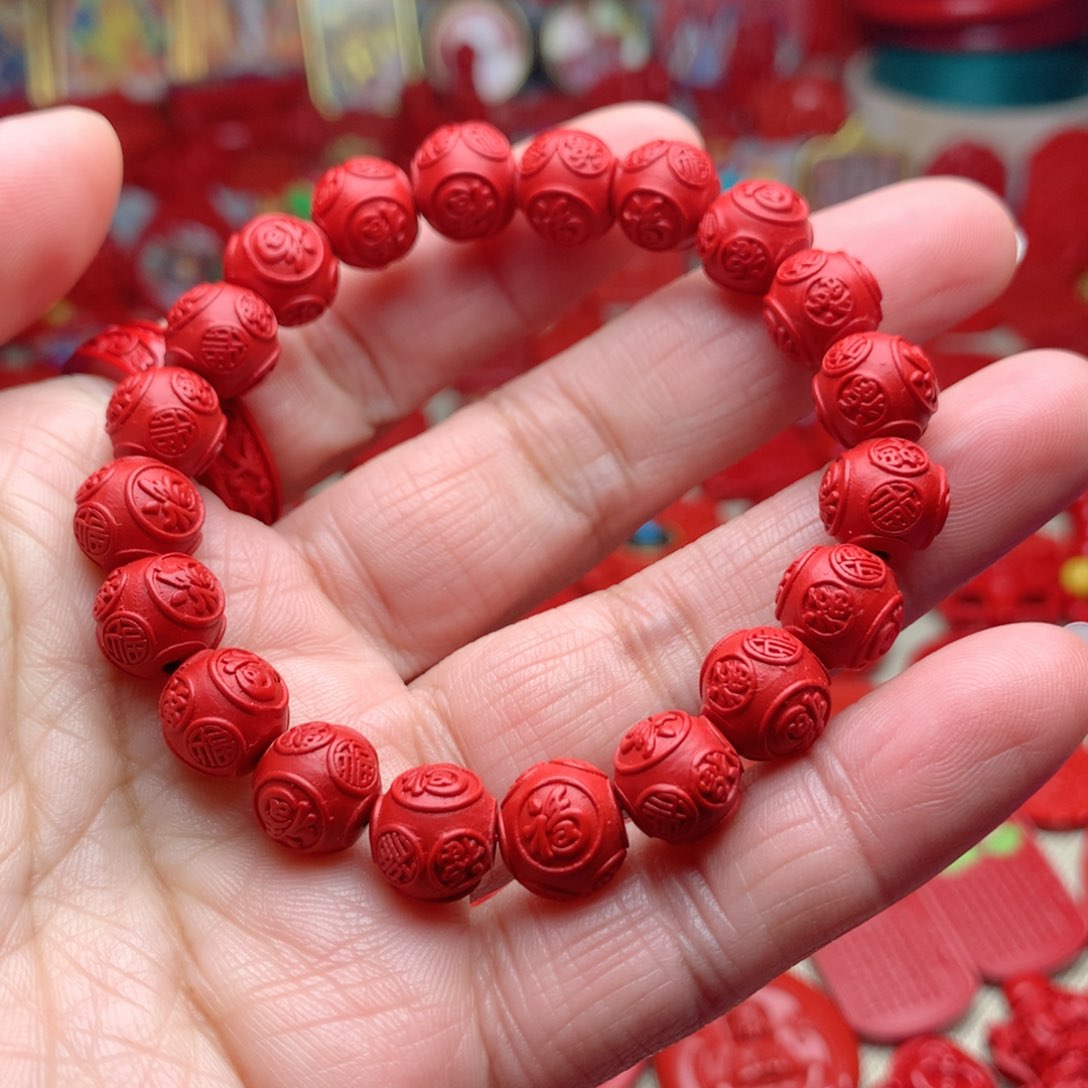 天然辰砂弋*工艺品朱砂手串