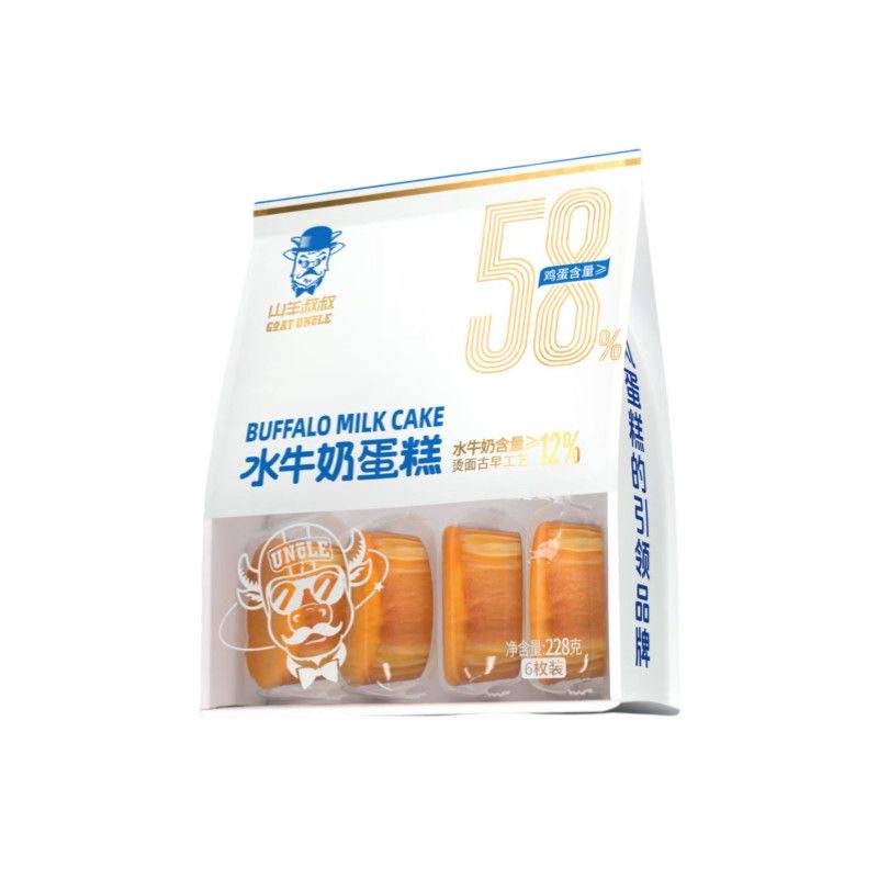 山羊叔叔水牛奶蛋糕228g*2袋保质期至25年9月7号
