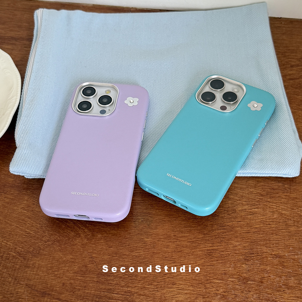 原创钻fafa皮质iphone16promax手机壳全包适用苹果15pro韩系皮壳