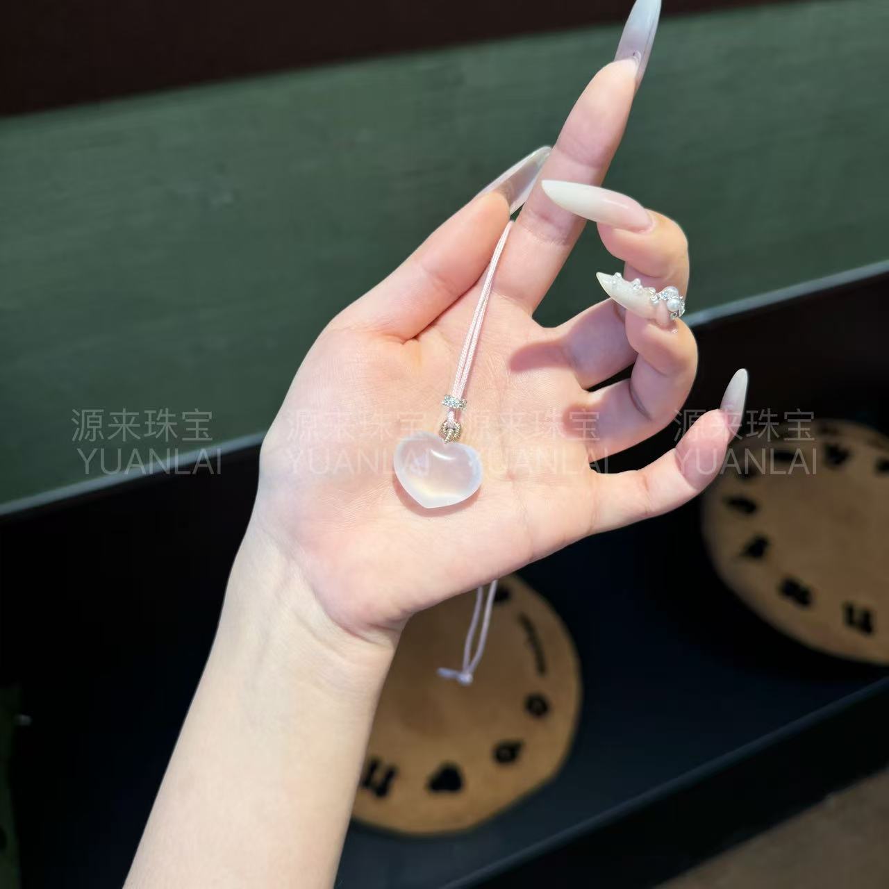 YY50*月心凝露*粉水晶项链