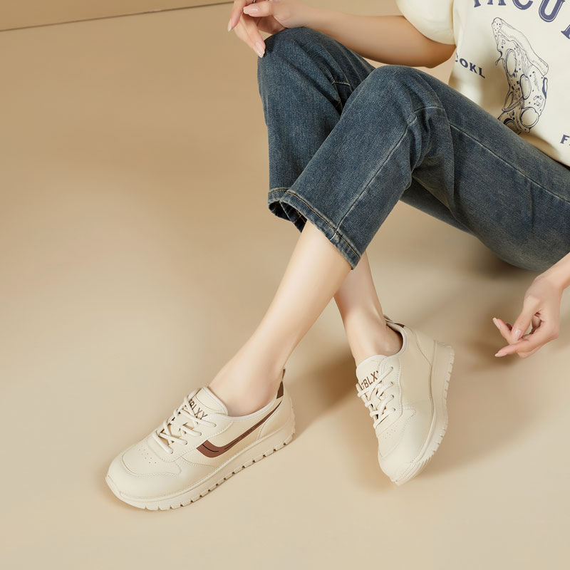 9205-7 春季新款运动鞋女韩版时尚百搭真皮软底休闲板鞋女单鞋