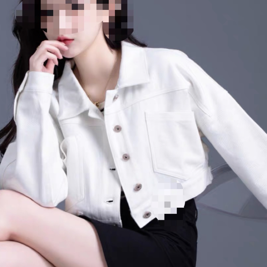 时尚翻领牛仔外套2025年新款休闲复古宽松显瘦夹克上衣