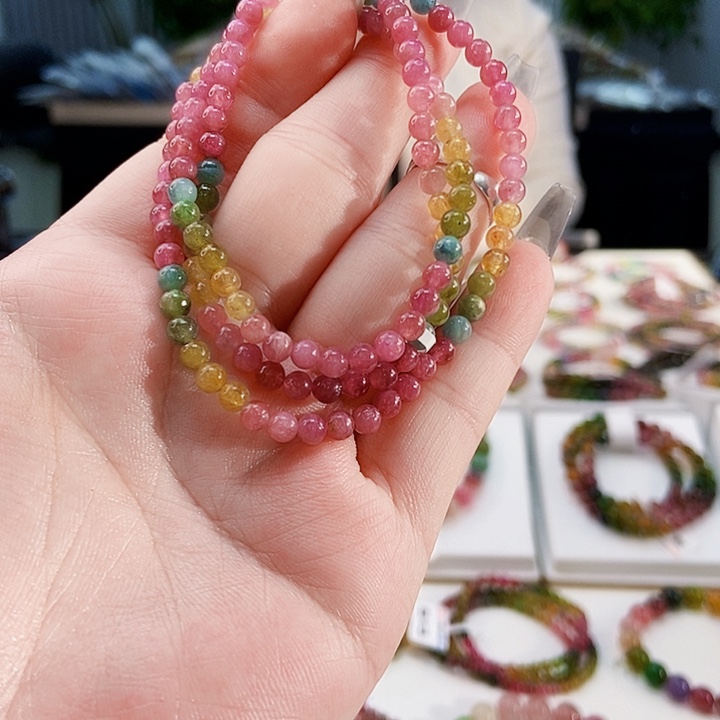 碧玺手链未镶嵌G2269三圈颜色微差发1